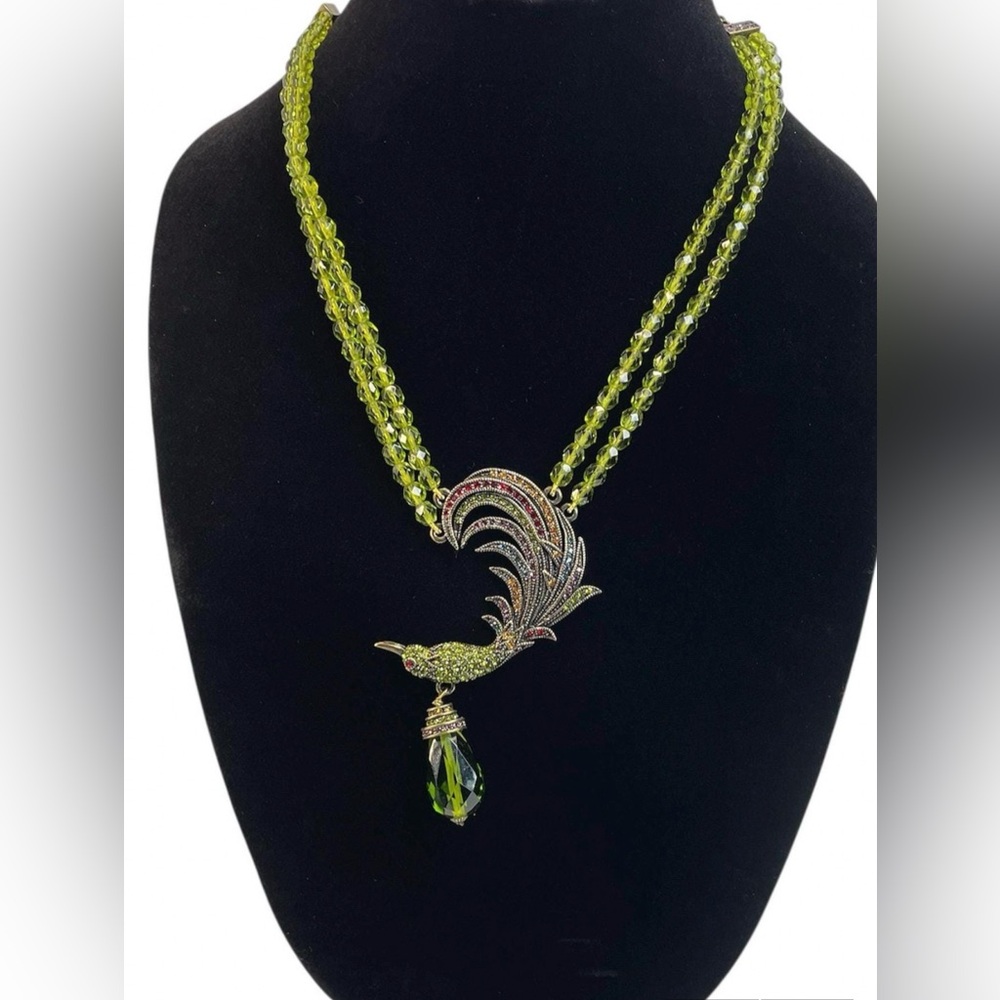 Heidi Daus Bird of Paradise Necklace - yellow, red, pink, green, blue